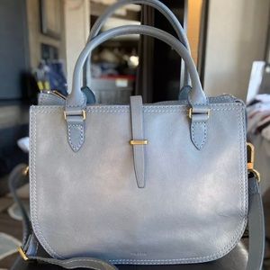 Large Fossil Ryder Satchel Indigo Blue